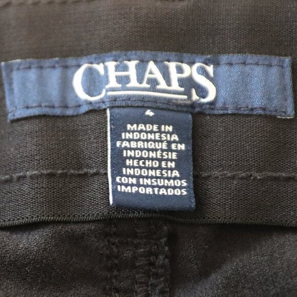 Chaps Denim 5 pocket black corduroy pants Size 4 classic casual office - Picture 2 of 13